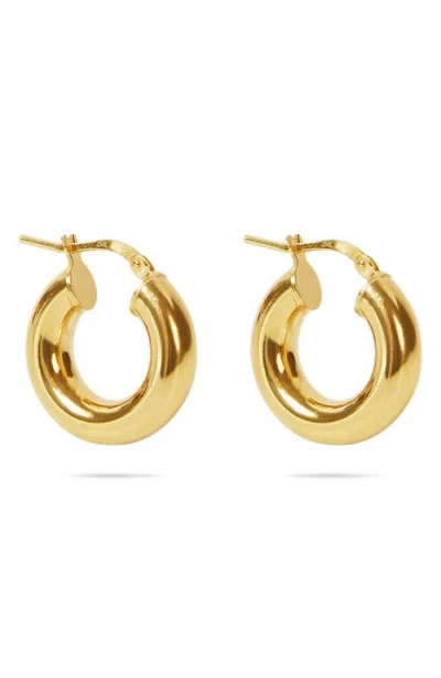 Argento Vivo Sterling Silver Chunky Tube Hoop Earrings In Gold