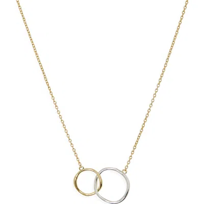 Argento Vivo Sterling Silver Circle Link Necklace In Gold/sil