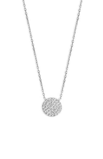 Argento Vivo Sterling Silver Circle Pendant Necklace In Metallic