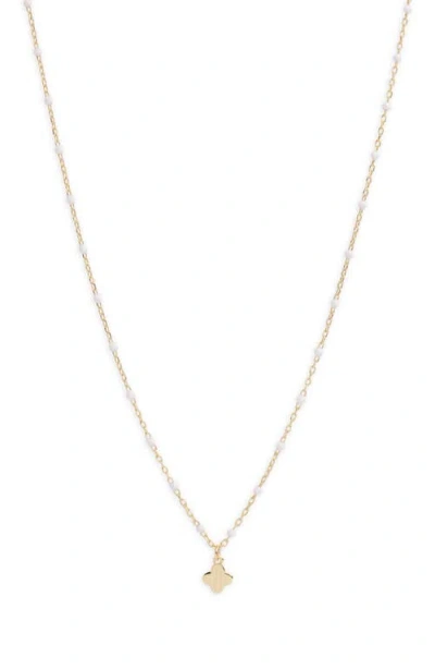 Argento Vivo Sterling Silver Clover Pendant Necklace In Gold