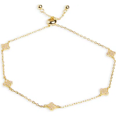 Argento Vivo Sterling Silver Clover Station Slider Bracelet In Red