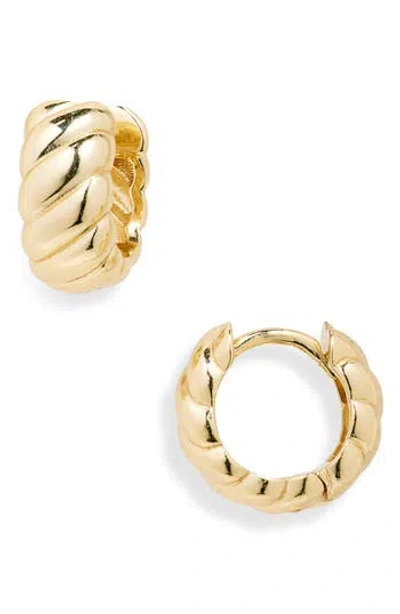 Argento Vivo Sterling Silver Croissant Huggie Hoop Earrings In Gold