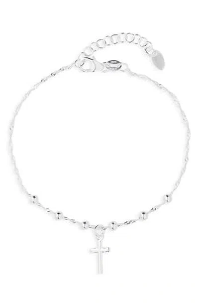 Argento Vivo Sterling Silver Cross Charm Bracelet