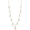 Argento Vivo Sterling Silver Cross Charm Necklace In Gold