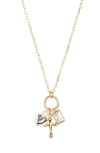 Argento Vivo Sterling Silver Cross Heart Charm Necklace In Gold