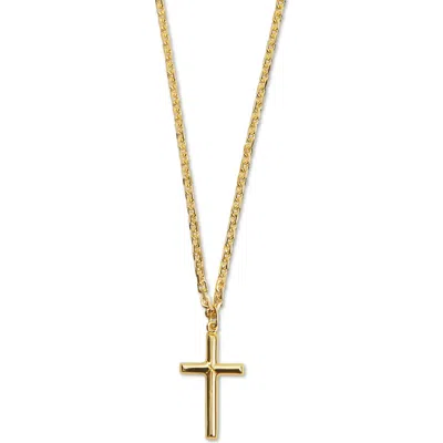 Argento Vivo Sterling Silver Cross Pendant Necklace In Gold