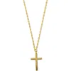 Argento Vivo Sterling Silver Cross Pendant Twist Chain Necklace In Gold