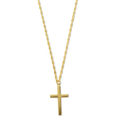 Argento Vivo Sterling Silver Cross Pendant Twist Chain Necklace In Gold