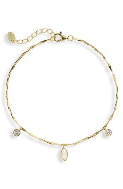 Argento Vivo Sterling Silver Crystal Charm Bracelet In Gold