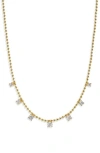 Argento Vivo Sterling Silver Cubic Zirconia Ball Chain Frontal Necklace In Gold