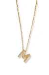 Argento Vivo Sterling Silver Cubic Zirconia Bubble Inital Pendant Necklace In Gold - Ms