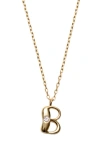 Argento Vivo Sterling Silver Cubic Zirconia Bubble Initial Necklace In Gold