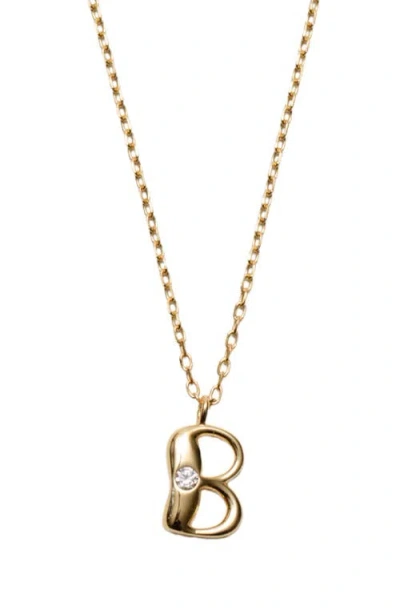 Argento Vivo Sterling Silver Cubic Zirconia Bubble Initial Necklace In Gold