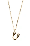 Argento Vivo Sterling Silver Cubic Zirconia Bubble Initial Necklace In Gold