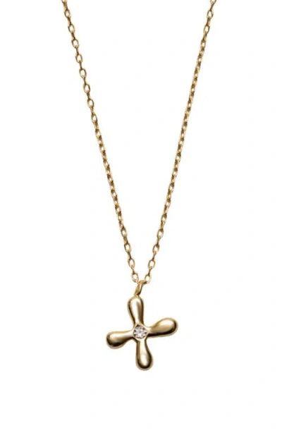 Argento Vivo Sterling Silver Cubic Zirconia Bubble Initial Necklace In Gold