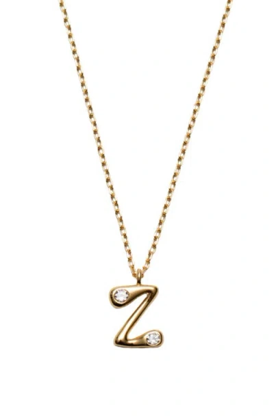 Argento Vivo Sterling Silver Cubic Zirconia Bubble Initial Necklace In Gold