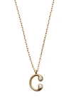 Argento Vivo Sterling Silver Cubic Zirconia Bubble Initial Necklace In Gold