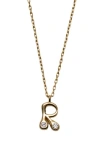 Argento Vivo Sterling Silver Cubic Zirconia Bubble Initial Necklace In Gold