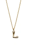 Argento Vivo Sterling Silver Cubic Zirconia Bubble Initial Necklace In Gold