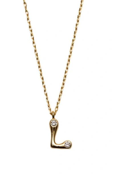 Argento Vivo Sterling Silver Cubic Zirconia Bubble Initial Necklace In Gold