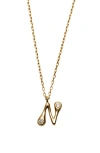 Argento Vivo Sterling Silver Cubic Zirconia Bubble Initial Necklace In Gold