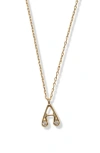 Argento Vivo Sterling Silver Cubic Zirconia Bubble Initial Necklace In Neutral