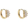 Argento Vivo Sterling Silver Cubic Zirconia Huggie Hoop Earrings In Gold