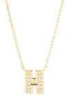 Argento Vivo Sterling Silver Cubic Zirconia Initial Pendant Necklace In Gold
