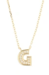 Argento Vivo Sterling Silver Cubic Zirconia Initial Pendant Necklace In Gold