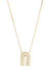 Argento Vivo Sterling Silver Cubic Zirconia Initial Pendant Necklace In Gold