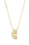 Argento Vivo Sterling Silver Cubic Zirconia Initial Pendant Necklace In Gold