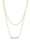 Argento Vivo Sterling Silver Cubic Zirconia Layered Necklace In Gold