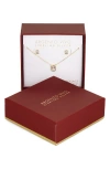Argento Vivo Sterling Silver Cubic Zirconia Pendant & Stud Earrings Set In Gold