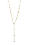 Argento Vivo Sterling Silver Cubic Zirconia Station Y-necklace In Gold