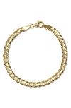 Argento Vivo Sterling Silver Curb Chain Bracelet In Gold