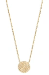 Argento Vivo Gold Plated Sterling Silver Cz Detail Circle Pendant Necklace
