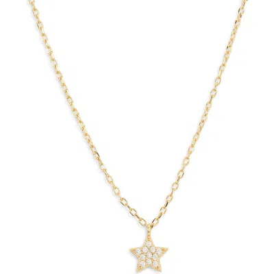 Argento Vivo Sterling Silver Cz Pavé Star Pendant Necklace In Gold