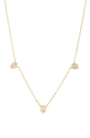 Argento Vivo Sterling Silver Cz Teardrop Station Chain Necklace In Gold