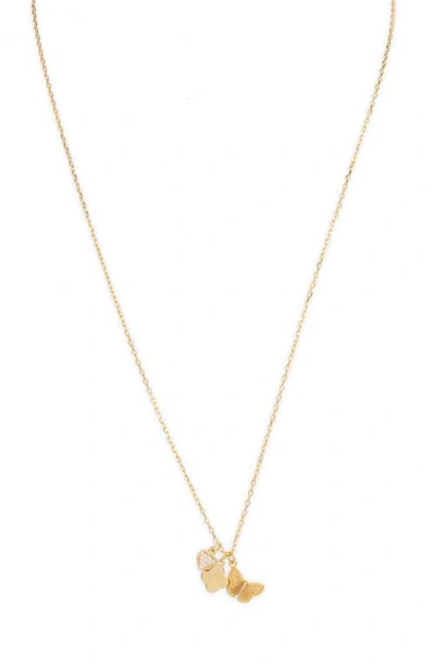 Argento Vivo Sterling Silver Danity Charm Necklace In Gold