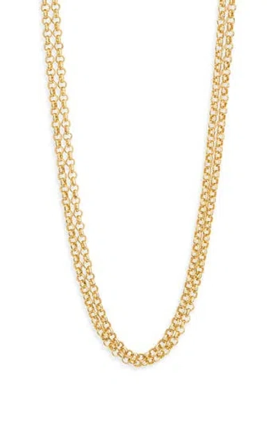Argento Vivo Sterling Silver Double Chain Toggle Necklace In White