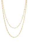Argento Vivo Sterling Silver Double Layered Chain Necklace In Gold