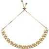 Argento Vivo Sterling Silver Double Row Cubic Zirconia Slider Bracelet In Gold