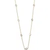 Argento Vivo Sterling Silver Elongated Mother-of-pearl Teardrop Station Necklace In Gold