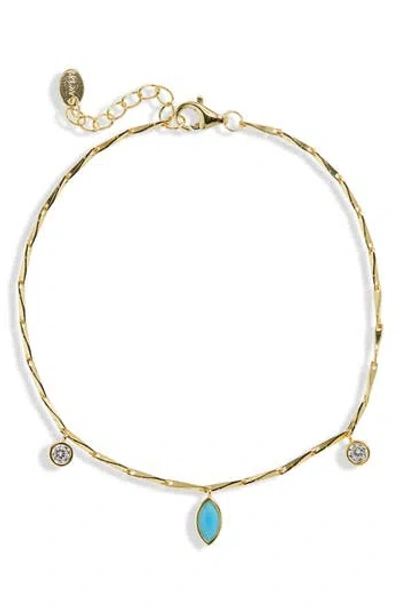 Argento Vivo Sterling Silver Enamel & Cz Charm Bracelet In Gold