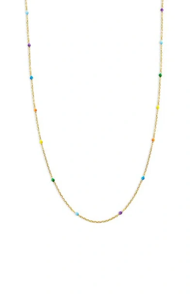 Argento Vivo Sterling Silver Enamel Bead Station Necklace In Gold