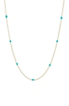 Argento Vivo Sterling Silver Enamel Dot Station Necklace In Gold/green