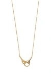 Argento Vivo Sterling Silver Equestrian Interlocking Pendant Necklace In Gold