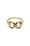 Argento Vivo Sterling Silver Equestrian Ring In Gold