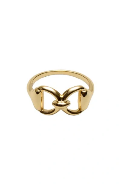 Argento Vivo Sterling Silver Equestrian Ring In Gold