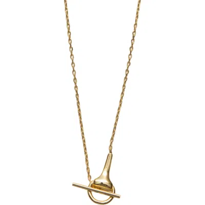 Argento Vivo Sterling Silver Equestrian Toggle Pendant Necklace In Gold
